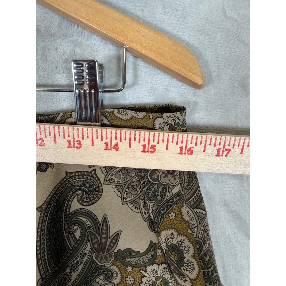 VTG Jones New York 100% Silk Blouse Skirt Brown Paisley 100% Silk 2 Piece Set - Picture 14 of 16